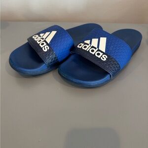 Adidas blue sports slides